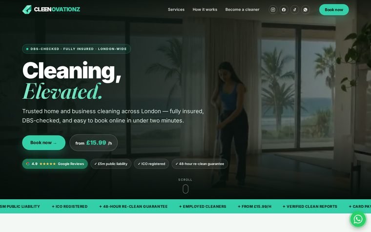 Cleenovationz website