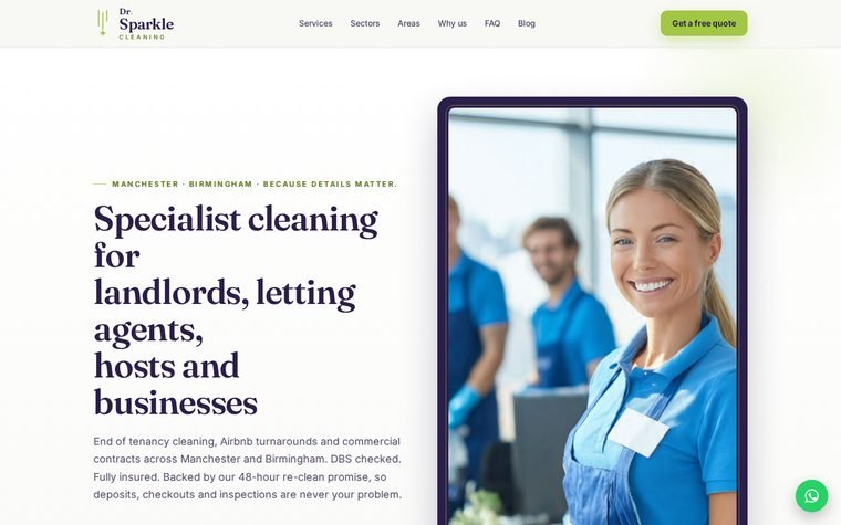 Dr. Sparkle Cleaning website