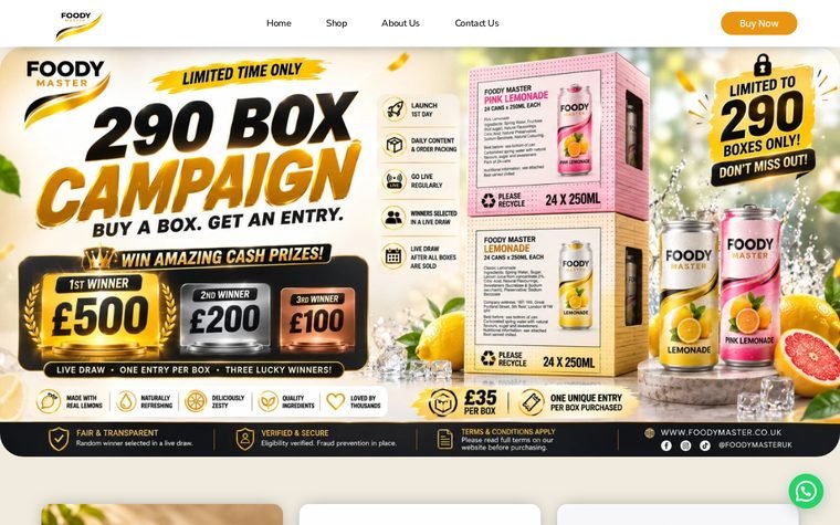 Foody Master Beverages website