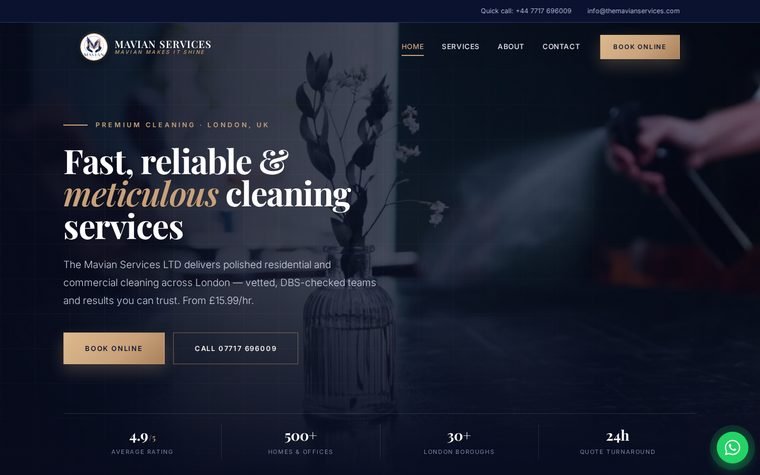 Mavian Services website